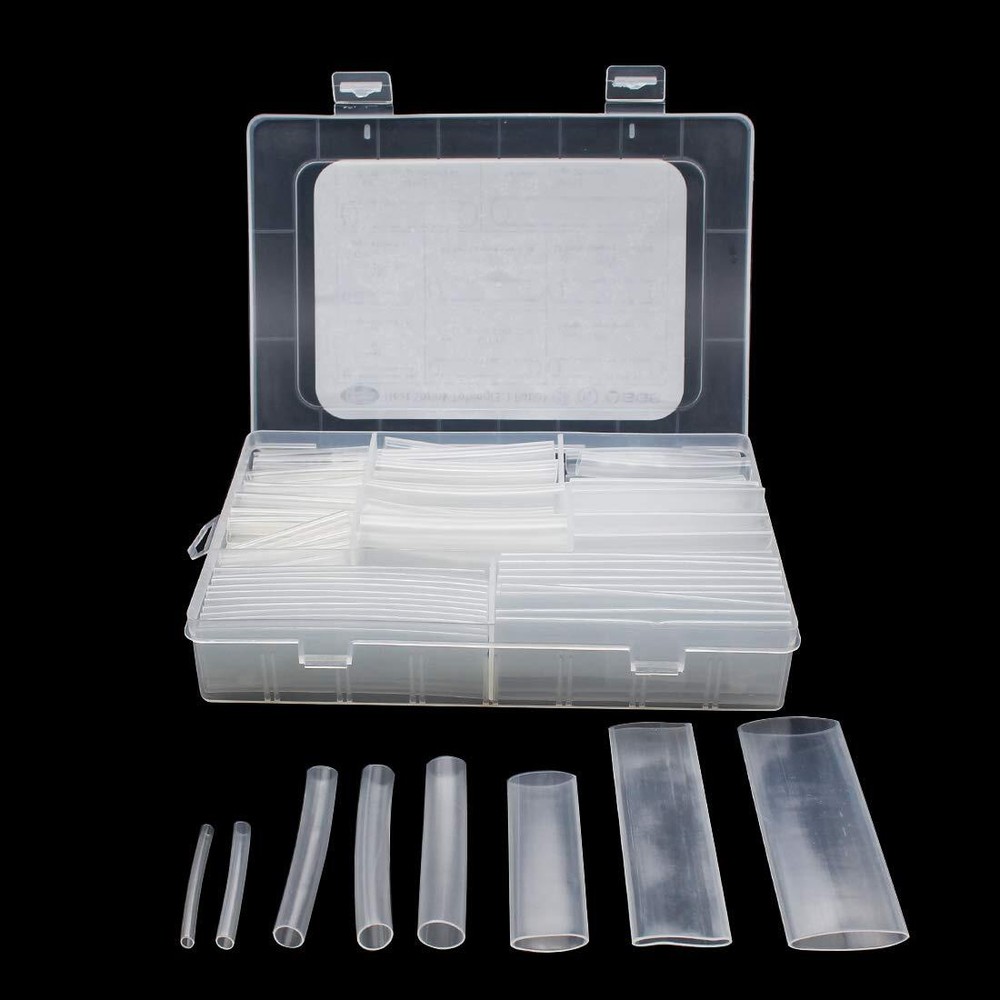 172 Pcs Clear Heat Shrink Tubing Kit Adhesive Lined Wire Tube Wrap Kit