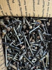 metric bolts 50+ Pounds !! Of Mostly Metric Bolts Full Medium Flat Rate Box — B