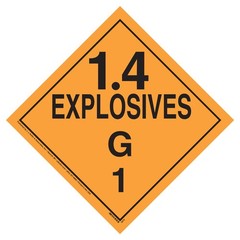 J. J. Keller Division 1.4G Explosives Placard 10-pk., 10.75″x10.75″ Removable