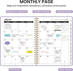 Monthly & Weekly Planner 2026-2027, A5 Size for Easy Organization & Goal Setting