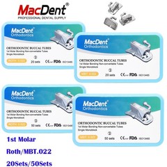 Dental Orthodontic Buccal Tubes 1st 2nd Molar Roth/MBT 022 018 Bondable Non-Conv
