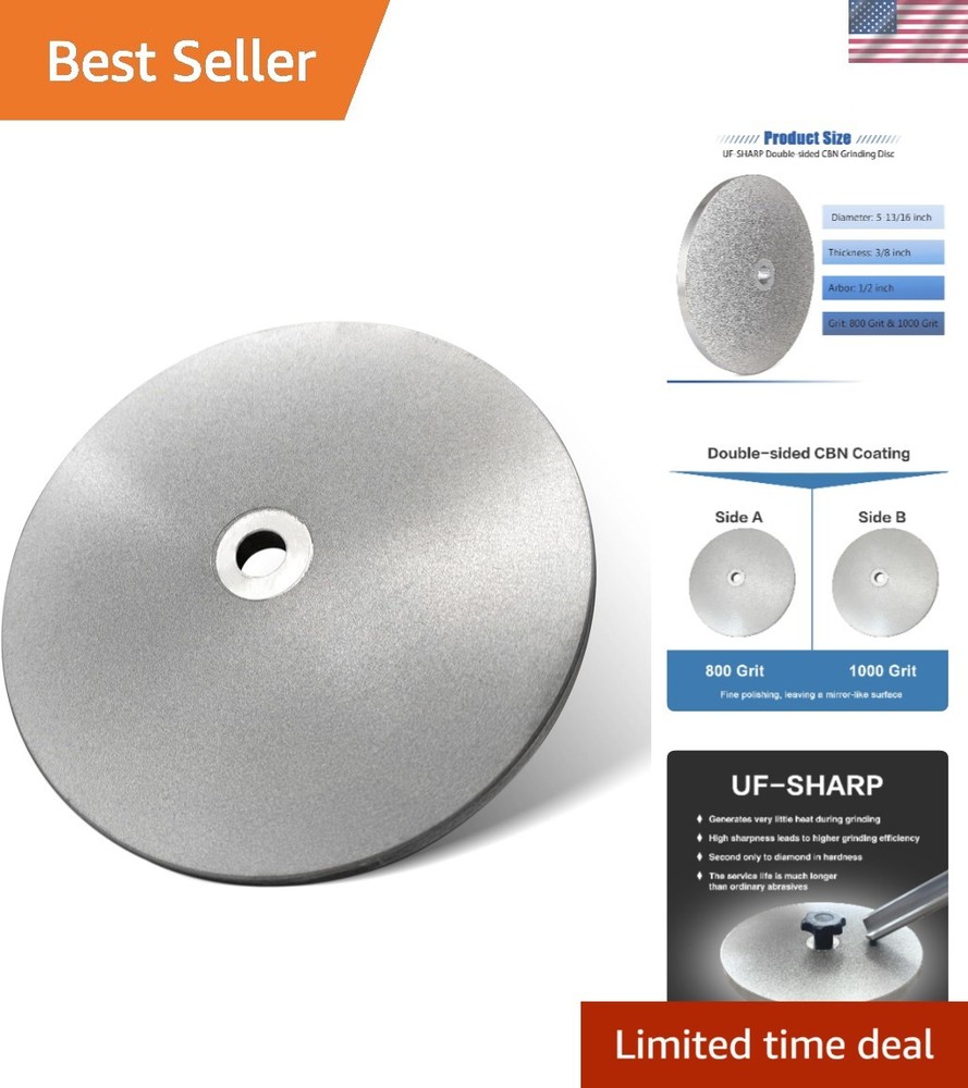 Double-Sided CBN Grinding Disk for Sharpening Woodworking Tools High Speed St…