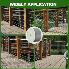 3/32 in Stainless Steel Cable Wire Rope 1000ft, 7×7 Strands Stainless Steel A…