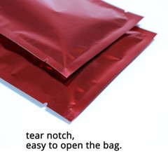 Many Sizes for Glossy Red Flat Foil Mylar Heat-Sealable Open Top Pouch Bag R05