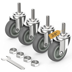 3 Inch Caster Wheels Threaded Stem Casters Set of 4 Heavy Duty Swivel Wheel
