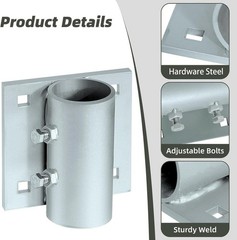 Heavy Duty Dock Side Leg Pipe Holder Sleeve Post Bracket Hardware 3/8″ Bolt 4pc