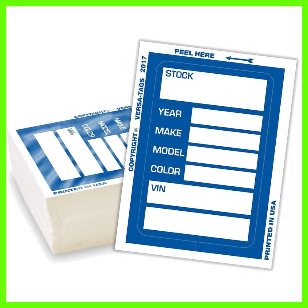 Car Dealer Stock Stickers Improved Design 100 Blue Inventory Window Stickers …