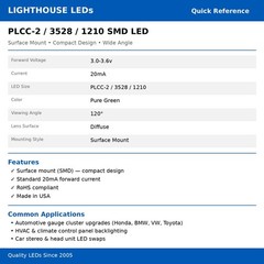 10 x LED PLCC2 1210 3528 Pure Green SMD LEDs Light Super Ultra Bright PLCC-2