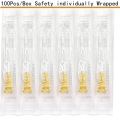 100 Pcs 25Ga 1 Inch/25Mm Lab Dispensing Needle Luer Lock, Individually Sealed