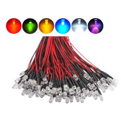 Pre-Wired LEDs Prewired Resistor 3mm/5mm Ultra Bright : 5V ~ 12V Various Colours