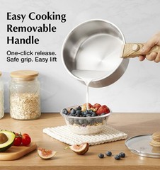 KOCH SYSTEME CS 18/10 Stainless Steel Saucepan Set Removable Handle, 1.5QT & …