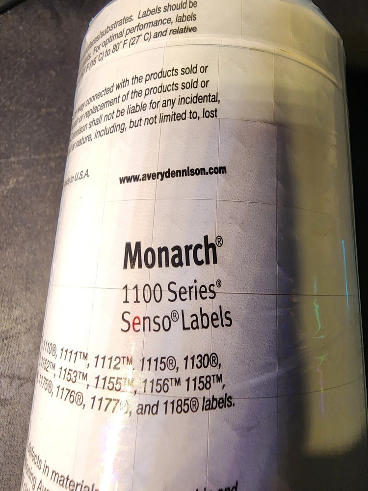 Avery Dennison Monarch 1100 Series Senso Labels 10 Rolls White + FREE Ink roller