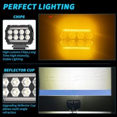 2x Powerful 4.5” LED Work Light Fit Truck Flood Light 12V 24V Tractor lights