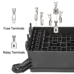 12V Fuse Relay Box, 6 Way with 6 Relays and 6 ATC/ATO Blade Fuses, 4-Pin Rela…