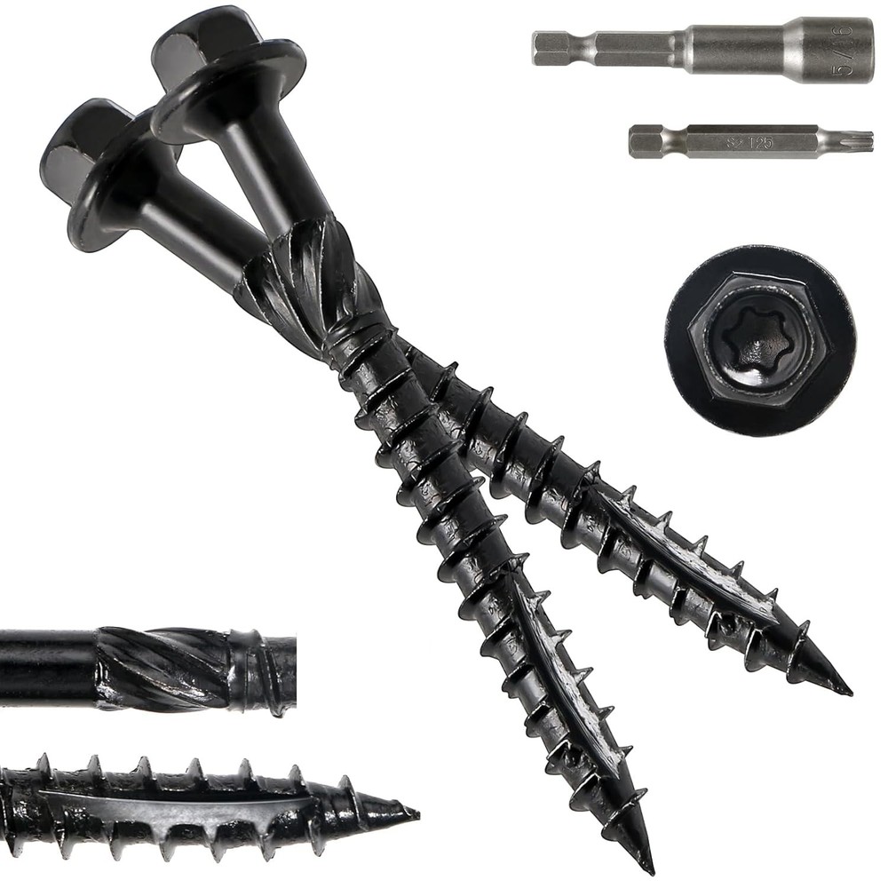 Rust Resistant Hex Head Wood Structural Lag Screws 50 Pack Wood Timber Screws