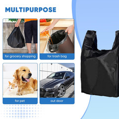 Black Plastic Grocery Bags, 100 Pack, 11.5’x 6.5″ x 21′, 22 Pound Capacity, Heav