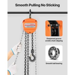 Uimoso Manual Chain Hoist 0.5T/1100 lbs Capacity 10 ft Lift w/Durable G80 Chain