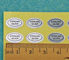 1,000 (1000) Peel Off Adhesive LABELS Oval 1/2″ x 5/16″ Marked “STERLING SILVER”