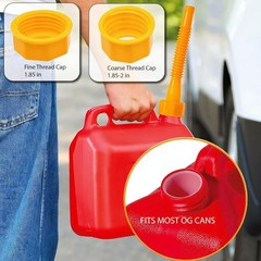 Flexible Yellow Gas Can Spout Replacement Kit with Dual Vent Caps – 10 Gallon