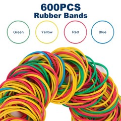 600PCS Elastic Sturdy Rubber Bands Multicolor