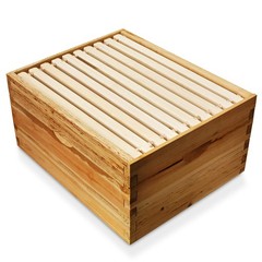 100% Beeswax Beehive 10 Frame Add-On Super, 10 Deep Frames Langstroth Beekeeping