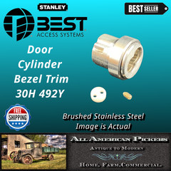 BEST 30H-40H? 492Y Commercial Door Lock Cylinder Bezel Trim brushed SS