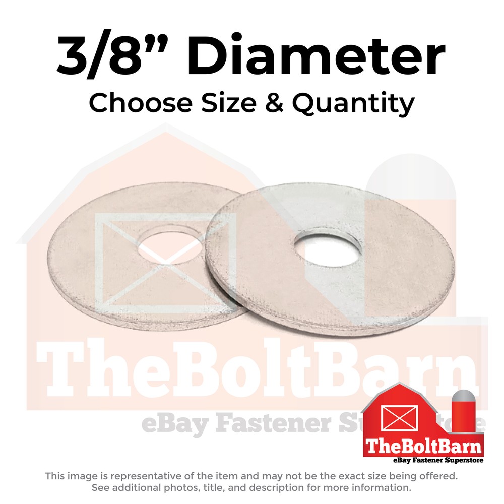 3/8″ Stainless Steel Fender Washers (Choose Size & Qty)