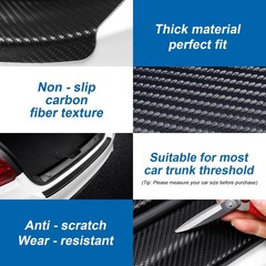Universal Rear Bumper Protector, 40×3.54 Inches Carbon Fiber Textured Anti-Sc…