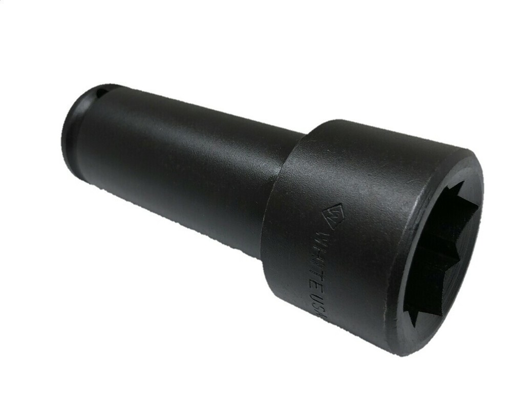 White USA Lineman Socket 1″x1-1/8″ four point and 1-1/8″ six pt socket 3 in 1