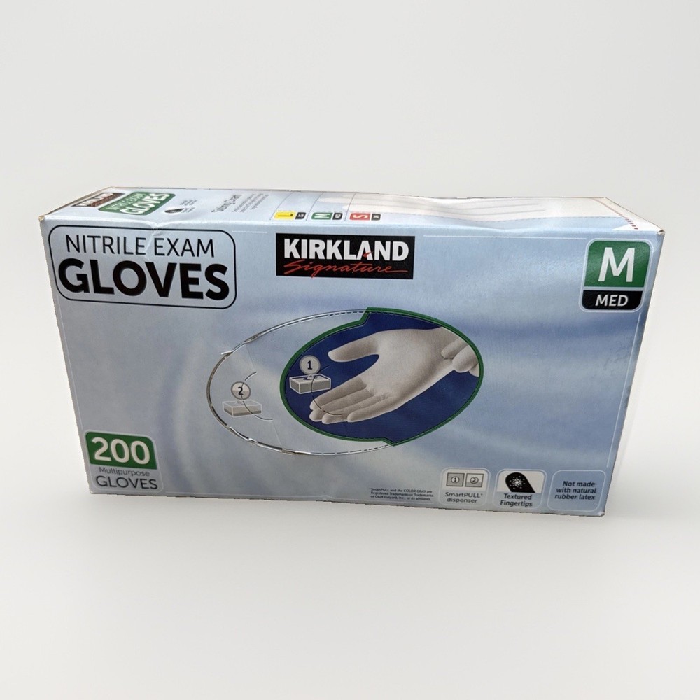 Kirkland Signature Nitrile Exam Gloves Powder Free 200 Count Size Medium