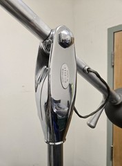 Large 9′ Antique Industrial Surgical Light Chrome & Gray In Original Condition