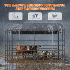 Free ship 13x13ft Galvanized Metal Livestock Shelter Heavy-Duty Cattle Shed US