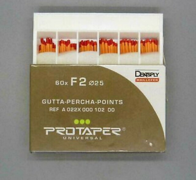Protaper Universal F2 Gutta Percha Points Dentsply Tulsa Box of 60 Dental Endo