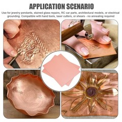 2 Pieces 99.9% Pure Copper Sheet, 4″ x 4″, 24 Gauge(0.5mm) Thickness, Film