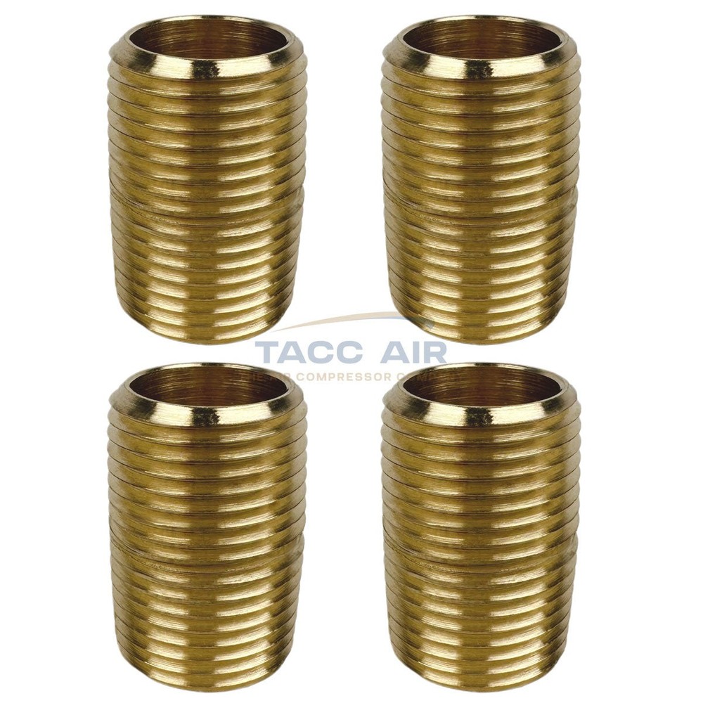 4 Pack Brass Close Pipe Nipple Fitting 1/2″ MNPT x 1/2″ NPT Male Adapter