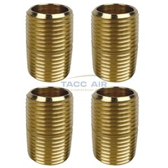 4 Pack Brass Close Pipe Nipple Fitting 1/2″ MNPT x 1/2″ NPT Male Adapter