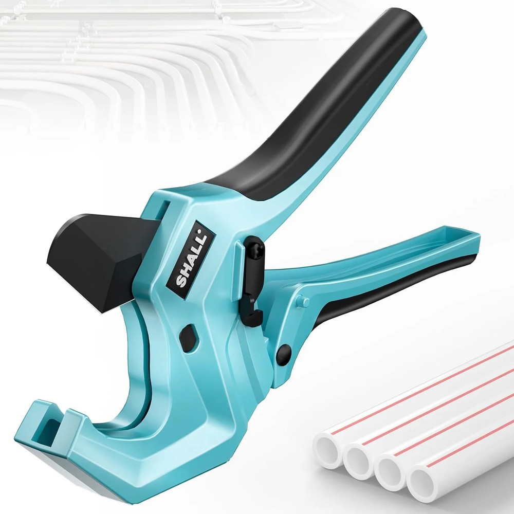 SHALL PVC Pipe Cutter, Cuts up to 2-1/2″, Heavy-Duty Aluminum Ratchet Pipe Cutte