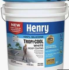 Henry 887 Tropicool 4.75 Gal Silicone Reflective Roof Coating – HE887HS018