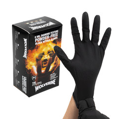 Wolverine X-Large Black Nitrile Gloves Raised Diamond Texture, 8 Mil, 1000 Pcs