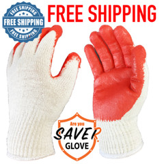 SAVER Work Red Work Gloves HEAVY DUTY Palm coated Multi Purpose Gloves