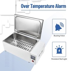 Lab Water Bath 30L w/ Digital Control &Timer RT-99.9℃ Range 304 Stainless Steel
