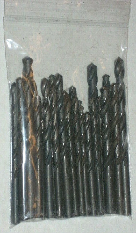 1 lb Black Oxide Drill Bits High Speed Metal Drilling Various Size Jobber Length