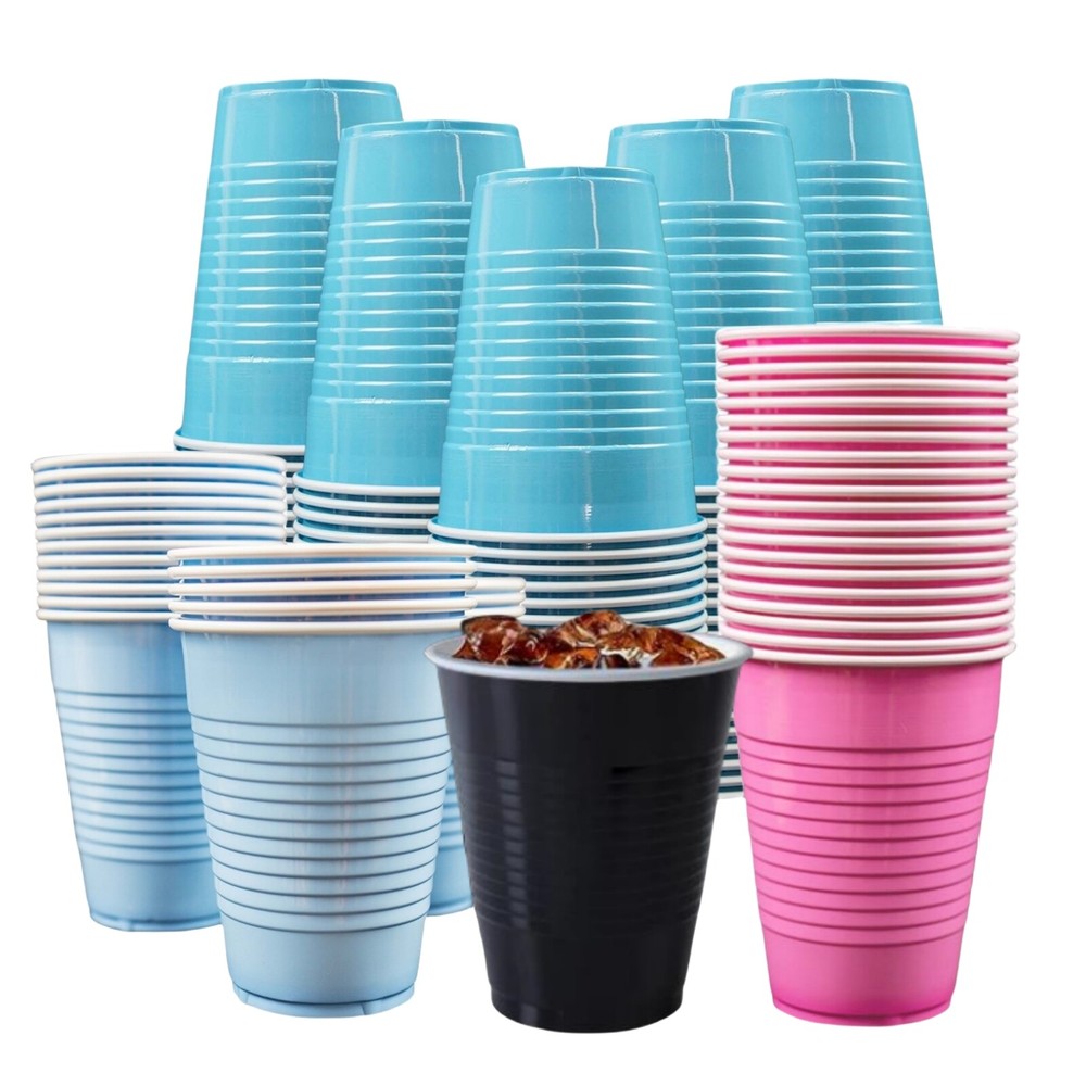 100 Pack Disposable Plastic Cups 12 oz Drinking Cups BPA Free For All Occasions