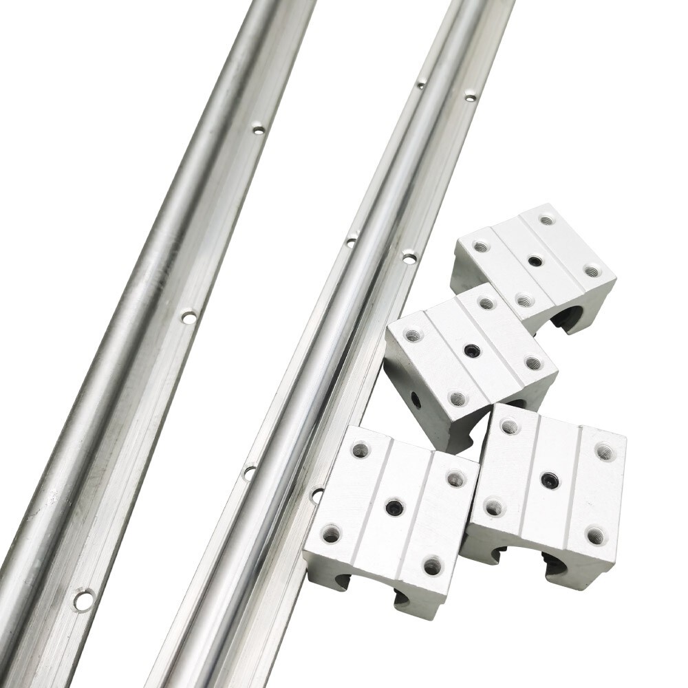 2Pcs SBR12 1500mm Aluminum Cylindrical Guide Linear Slide Rail+4Pcs UU