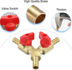 Brass 5/16 Inch 3-way Y-shaped Shut-off Ball Valve With 2-switch 5/16”, 8mm F…