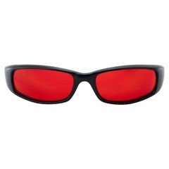 Global Vision New Attitude Motorcycle Glasses with Flames (Black Frame/Red Lens)
