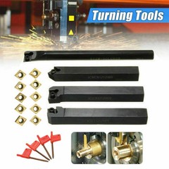 4x Lathe Turning Tool Set Holder Boring Bar 12mm Shank+10x Carbide Insert