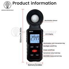 S8608 LCD Light Meter Digital Illuminance Meter Luxmeter Photometer 200000Lux