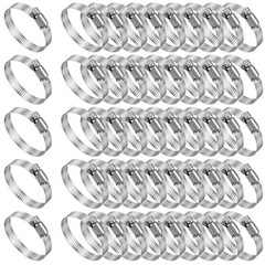 50 Pcs Stainless Steel Hose Clamp Adjustable 1-13/16″ to 2-3/4″ 46-70 mm…