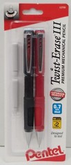 Pentel Twist-Erase III Pencil 0.7 mm Assorted Colors 2-Pack 2 Eraser Refills